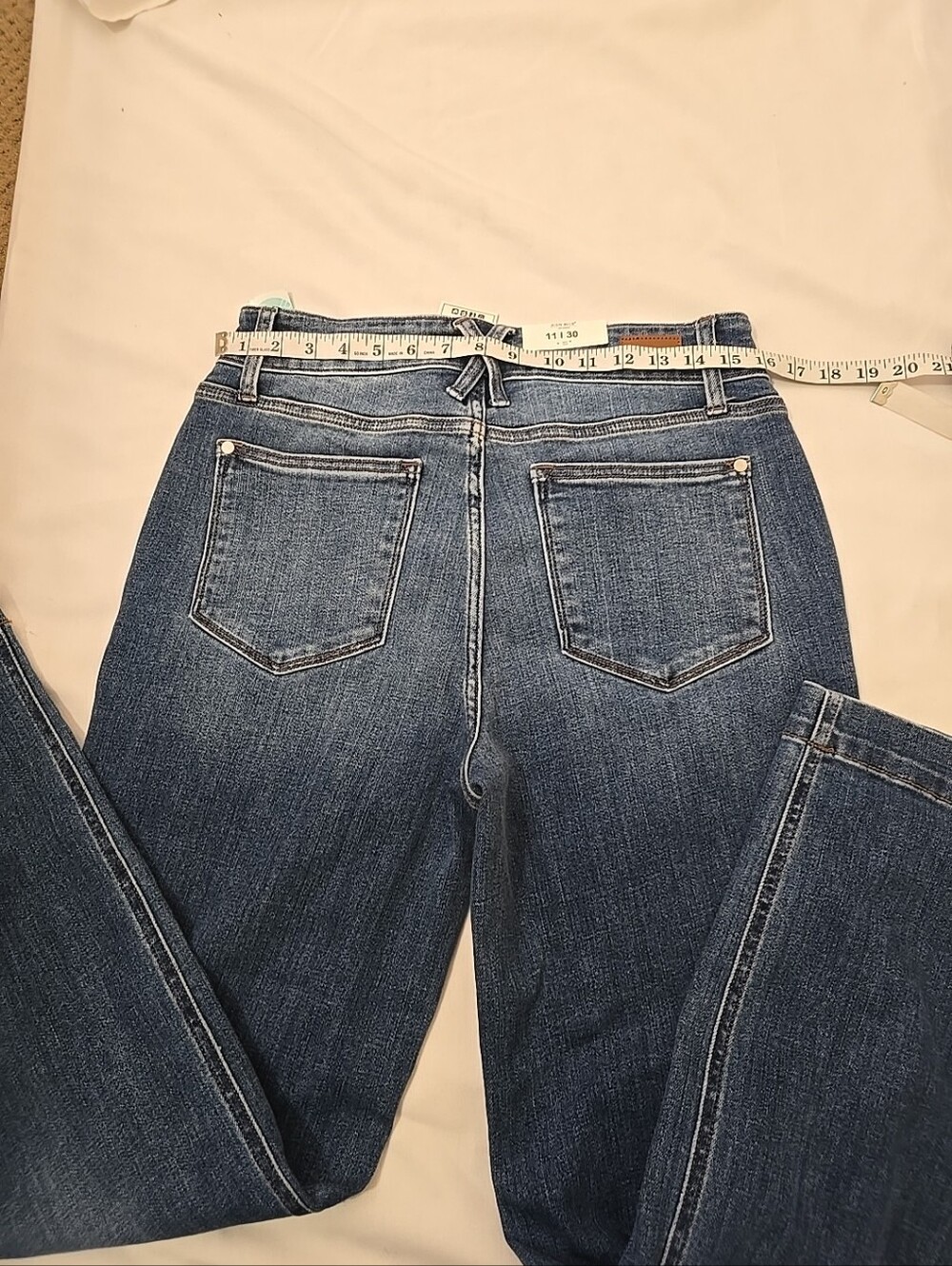Judy Blue Denim Straight Leg Jeans in Medium Blue Wash - Picture 9 of 9